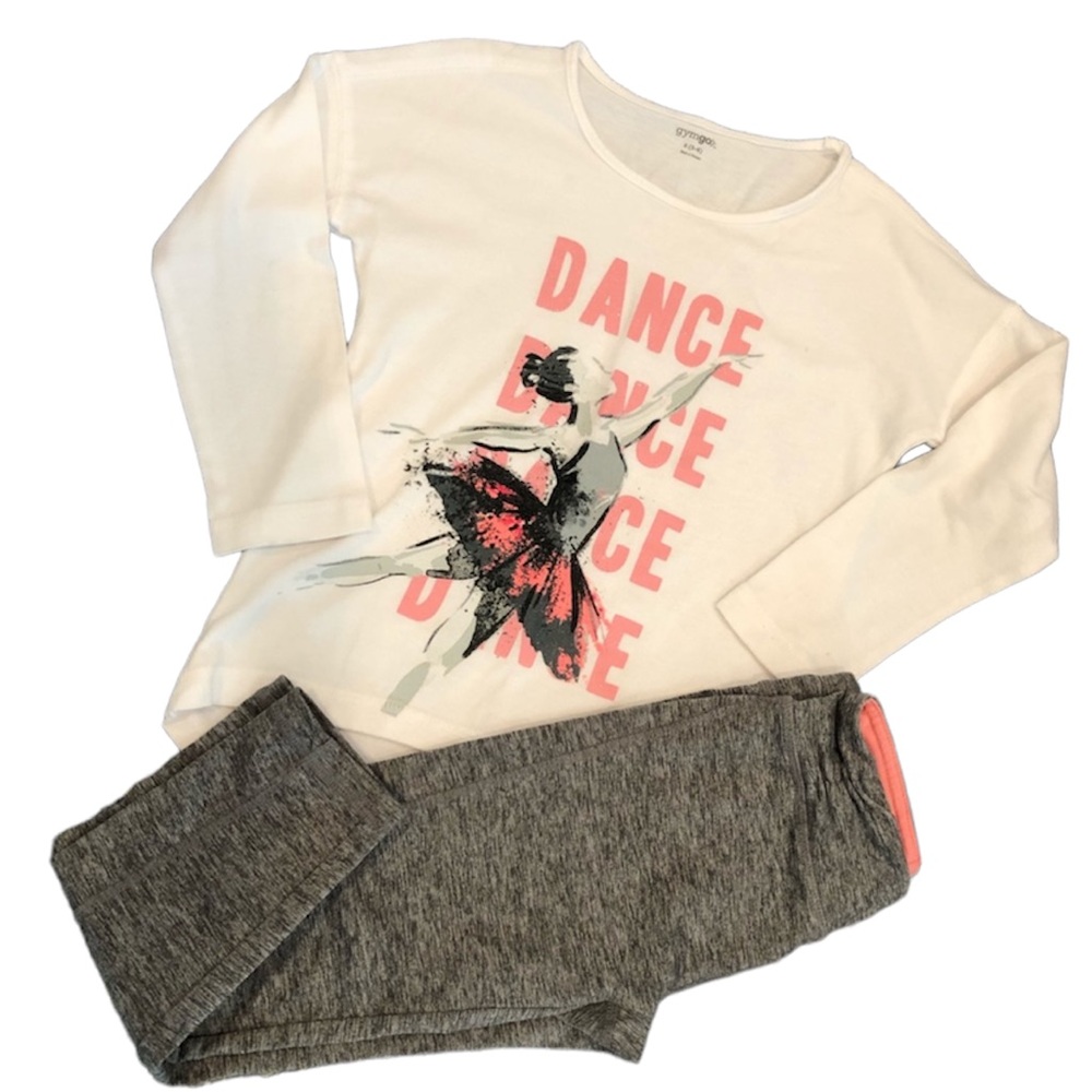 Gymboree Dance Workout Outfit Long Sleeve Top & Leggings Girls Size Small